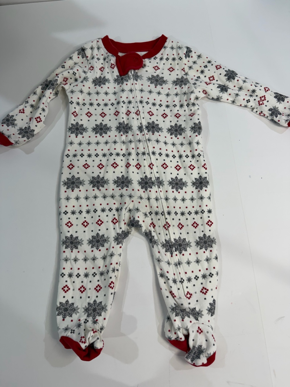 Honest Baby Clothing Organic Cotton Holiday Fair Isle Footed Sleeper Fair Isle